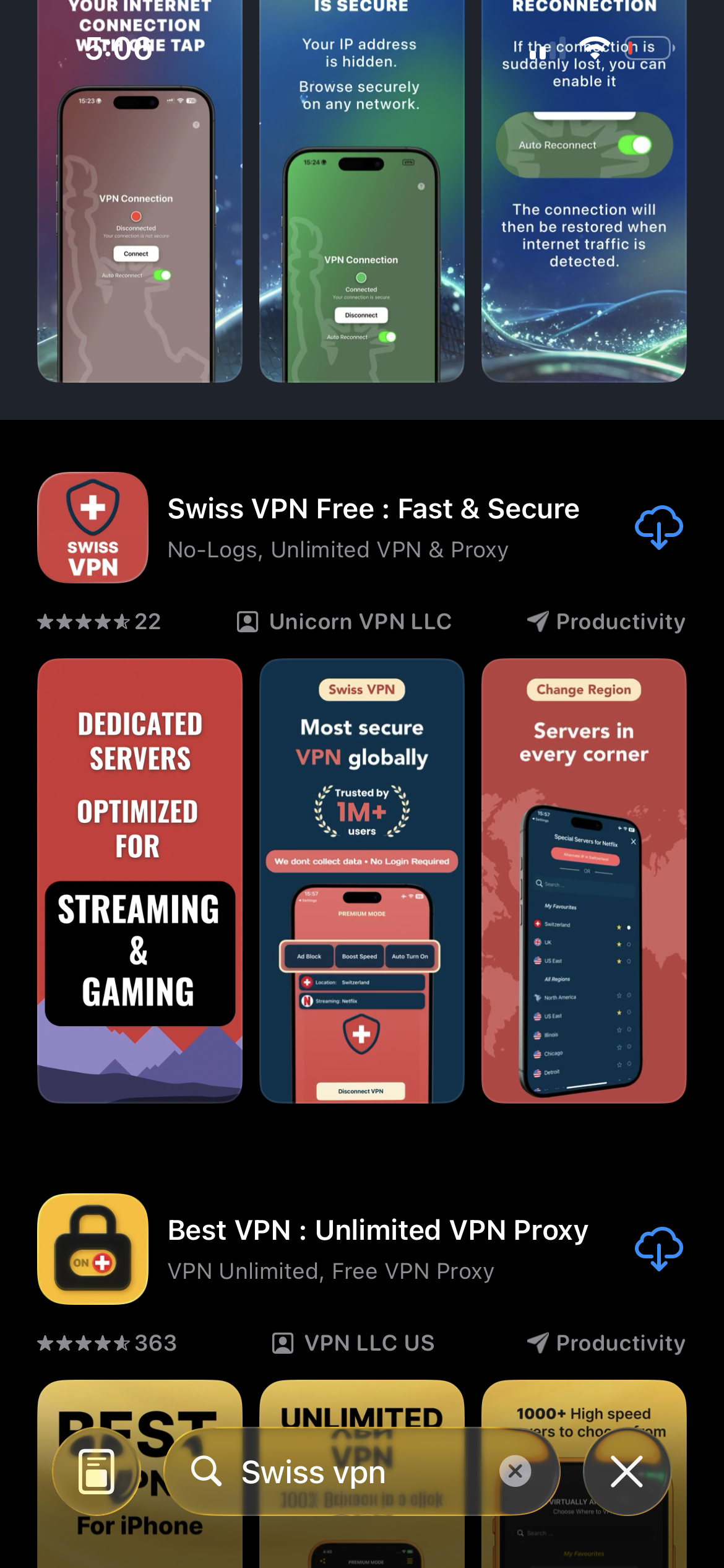 Swiss VPN im App Store