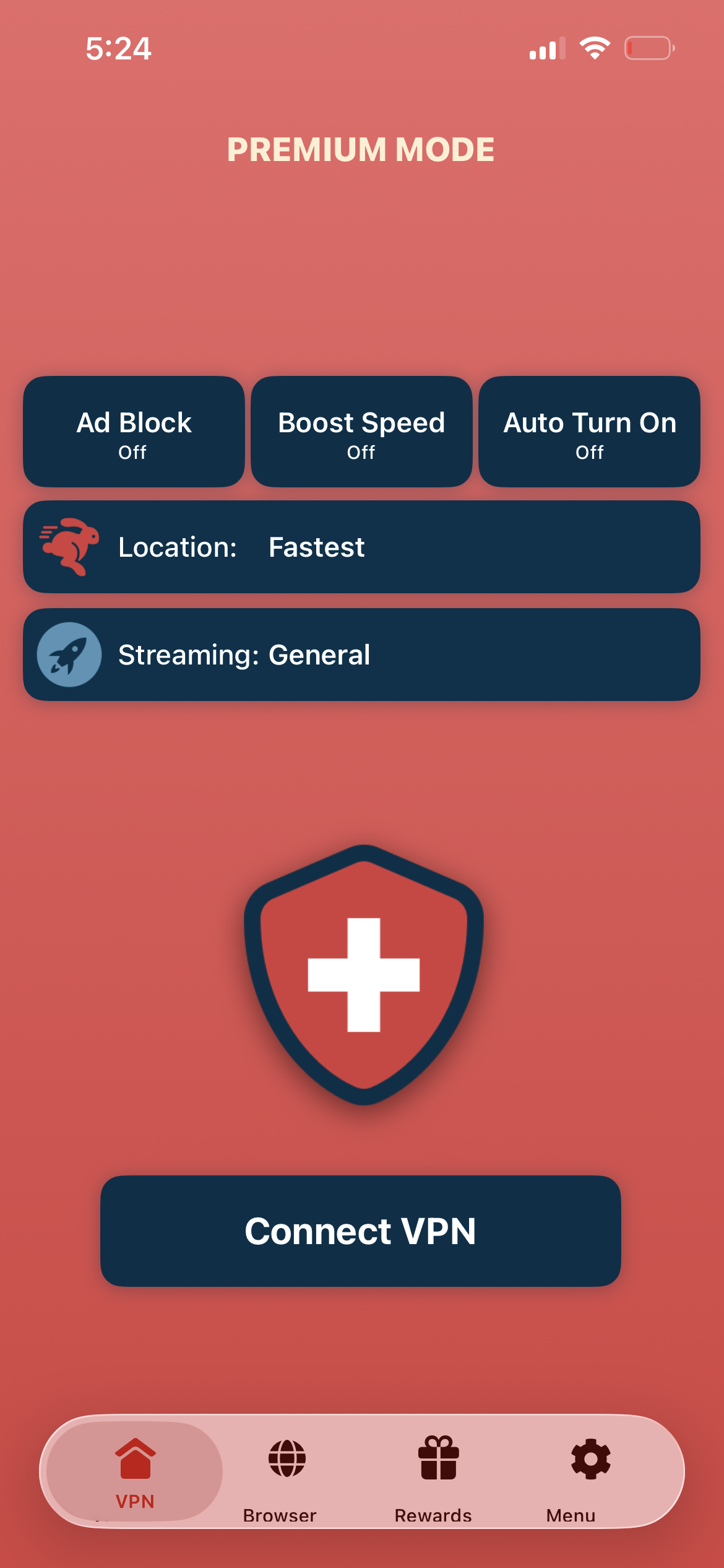 Swiss VPN connected and ready for Paramount+